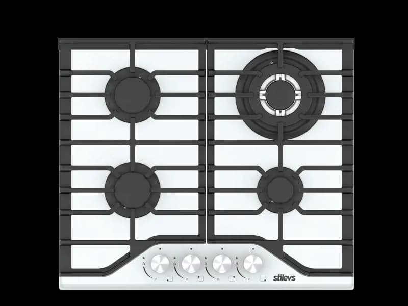 ST-AO-6041BG (Döküm) White Kristal Cam Ocak